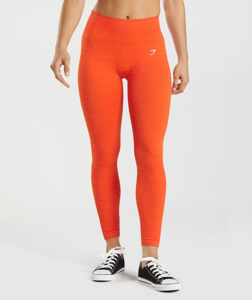 Women\'s Gymshark Adapt Marl Seamless Leggings Orange | CA 783ND1